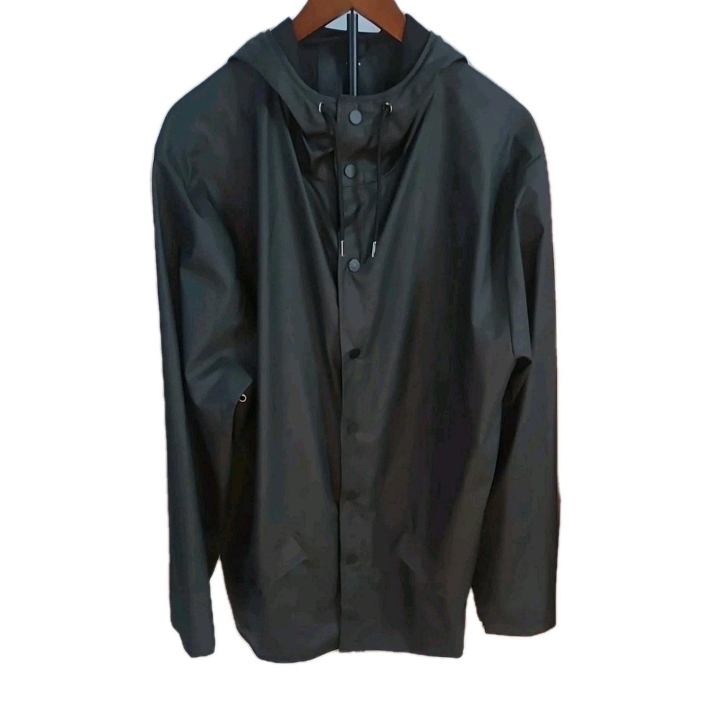 NWOT Rains Unisex Waterproof Rain Jacket – Matte Black (Size L)